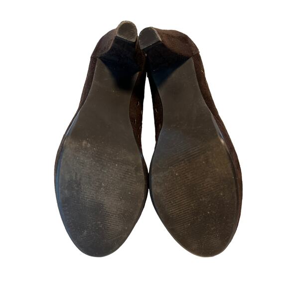 Yellow Box Brown Tina Cut Out Suede 3.5” Platform Heels, 7 - Picture 8 of 11